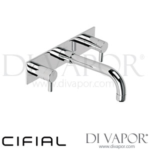 Cifial 31112TB U Techno 300 3 Hole Wall Basin Mixer Tap with Plate Spare Parts